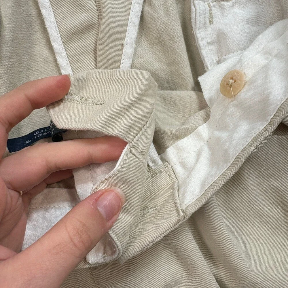 Polo Ralph Lauren Pant Men 35x32 Tan Ethan Pleated Academia Heritage Capsule Y2K